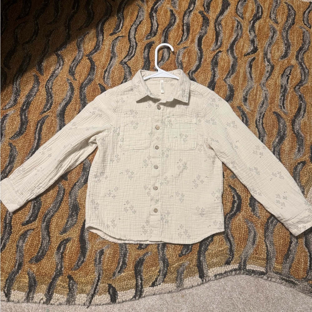 Rylee + Cru Floral Cream Button-Down Shirt